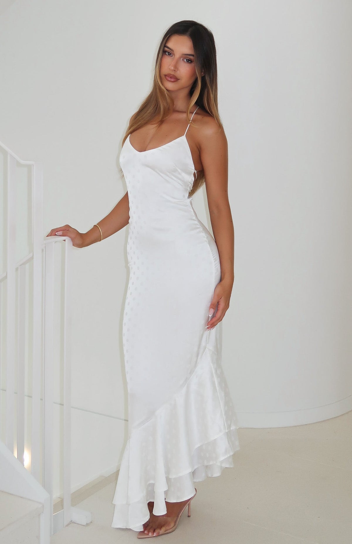 White Fox Starlit Skies Maxi Dress Off White
