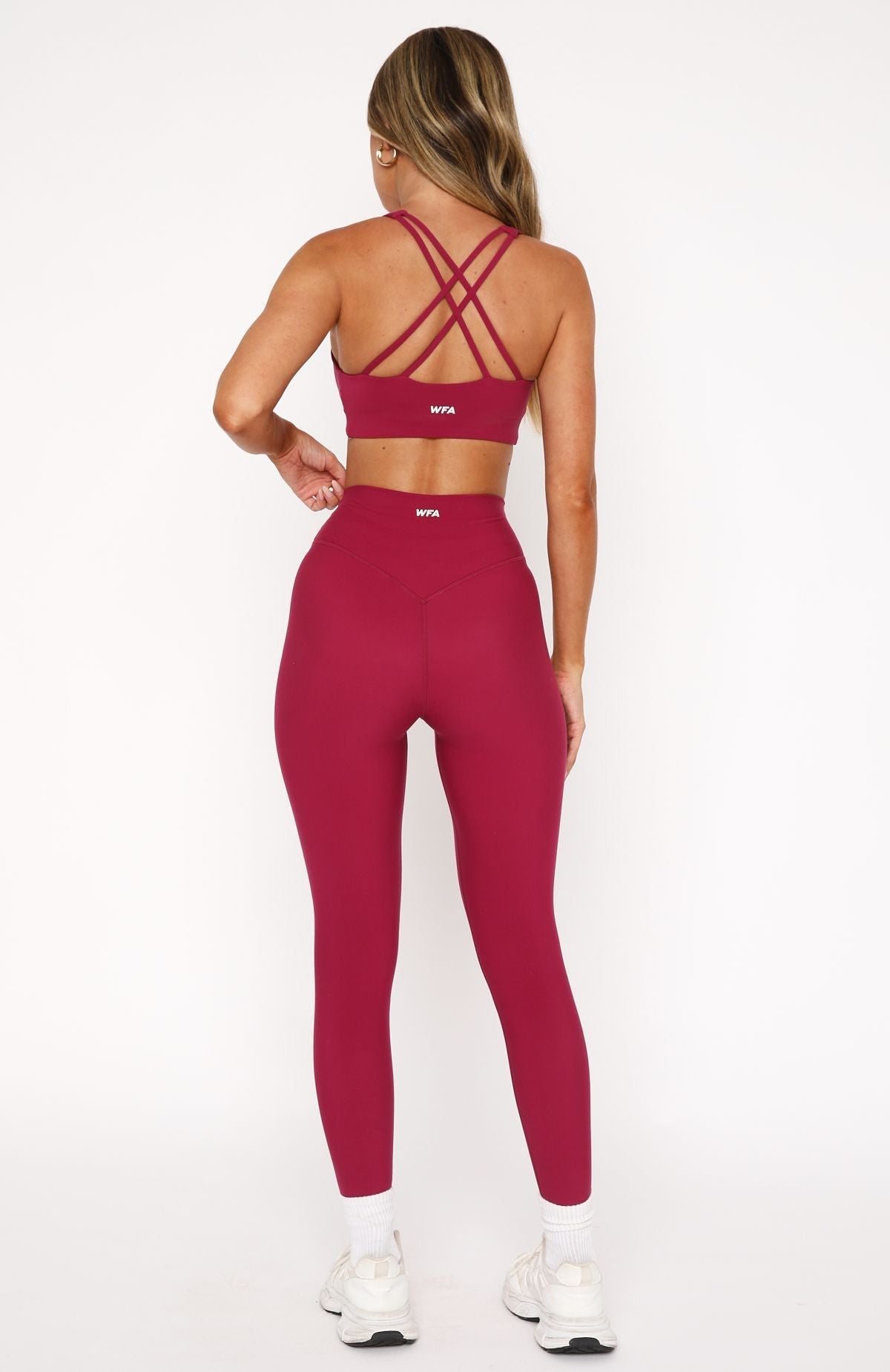 White Fox Go Getter High Waisted Leggings Berry