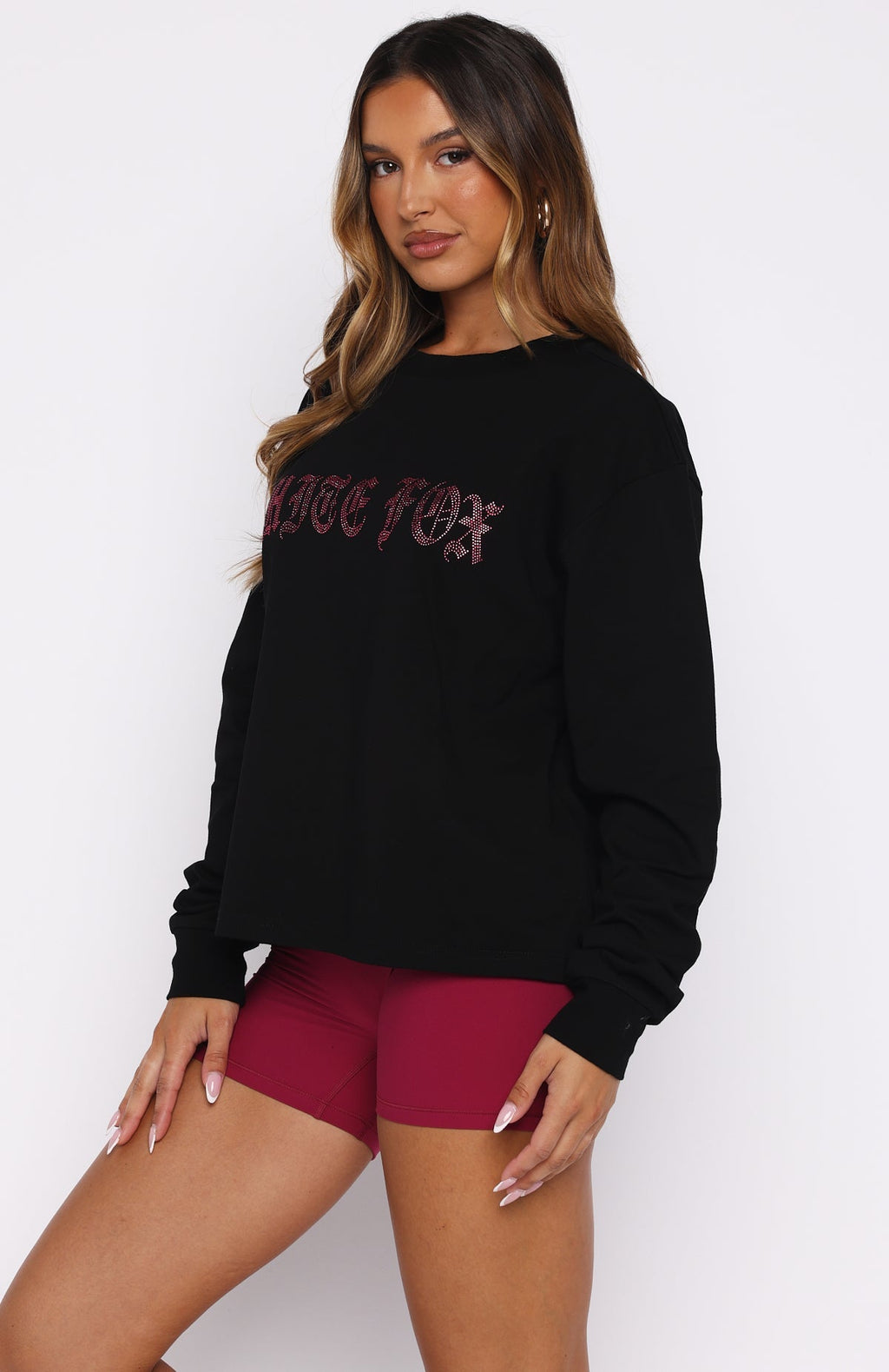 White Fox Lucky Ones Long Sleeve Tee Black
