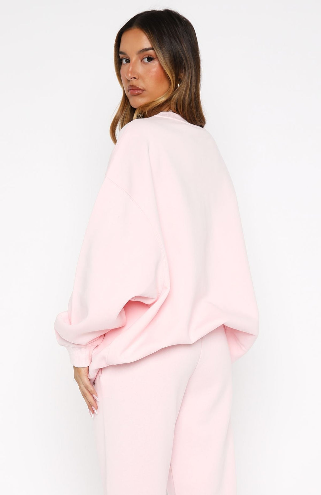 White Fox Test Drive Oversized Sweater Icy Pink