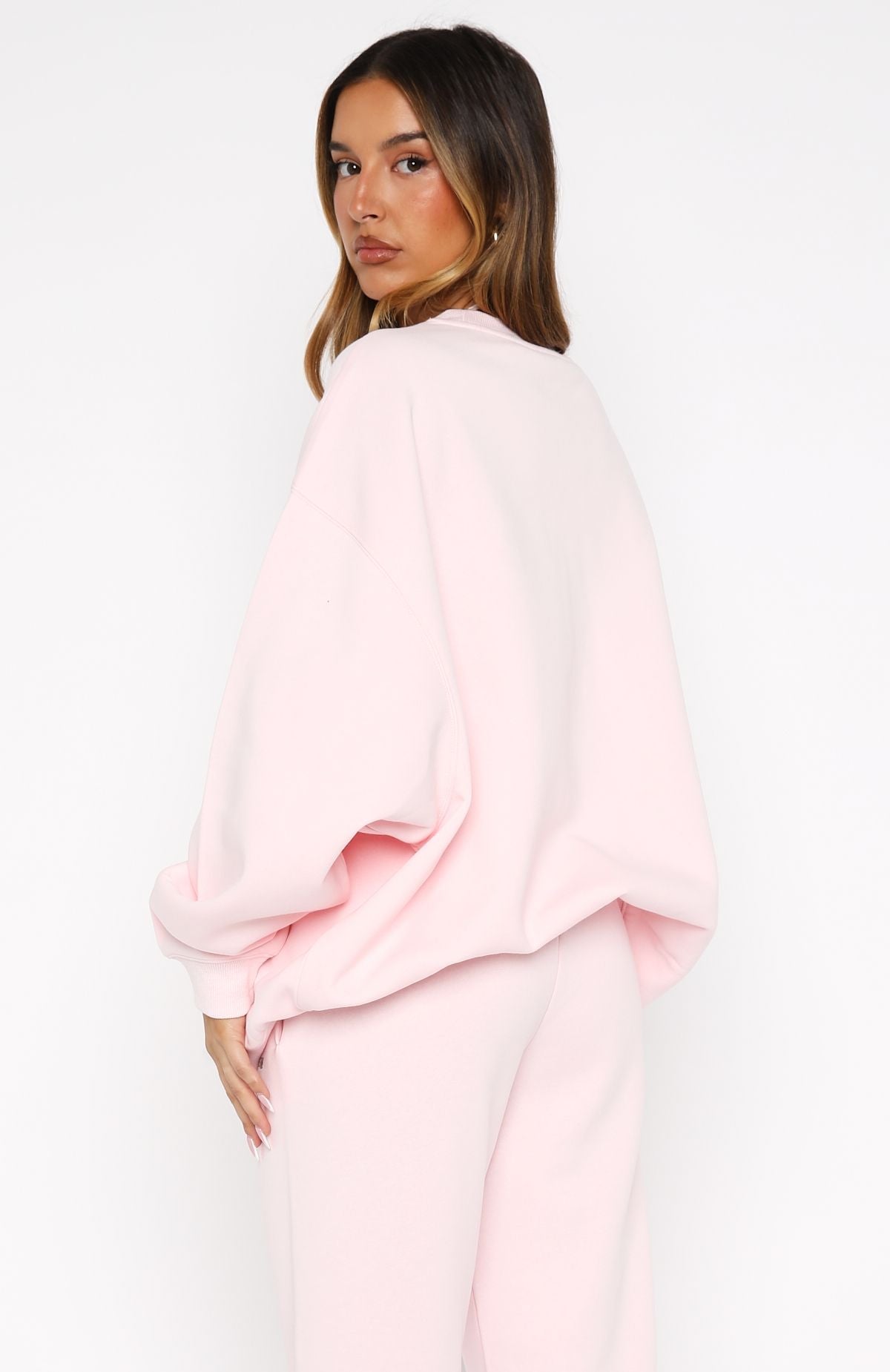 White Fox Test Drive Oversized Sweater Icy Pink
