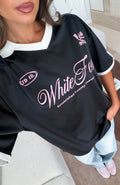 White Fox Stolen Glances Oversized Jersey Black