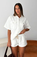 White Fox Denim Daydream Shorts White