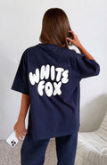 White Fox Club 14 Allie Oversized Tee Navy