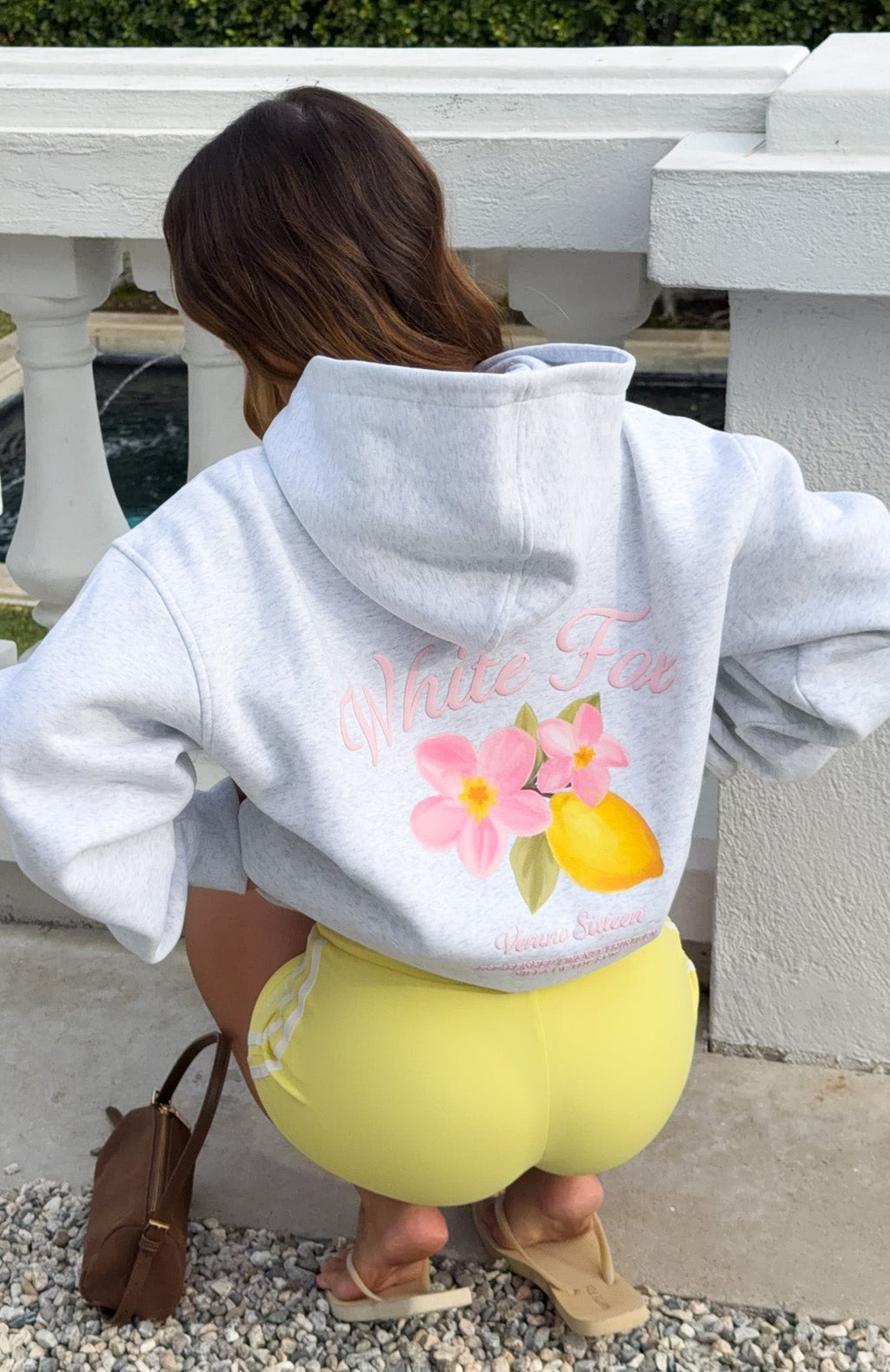White Fox Verano Sixteen Valeria Oversized Hoodie Grey Marle