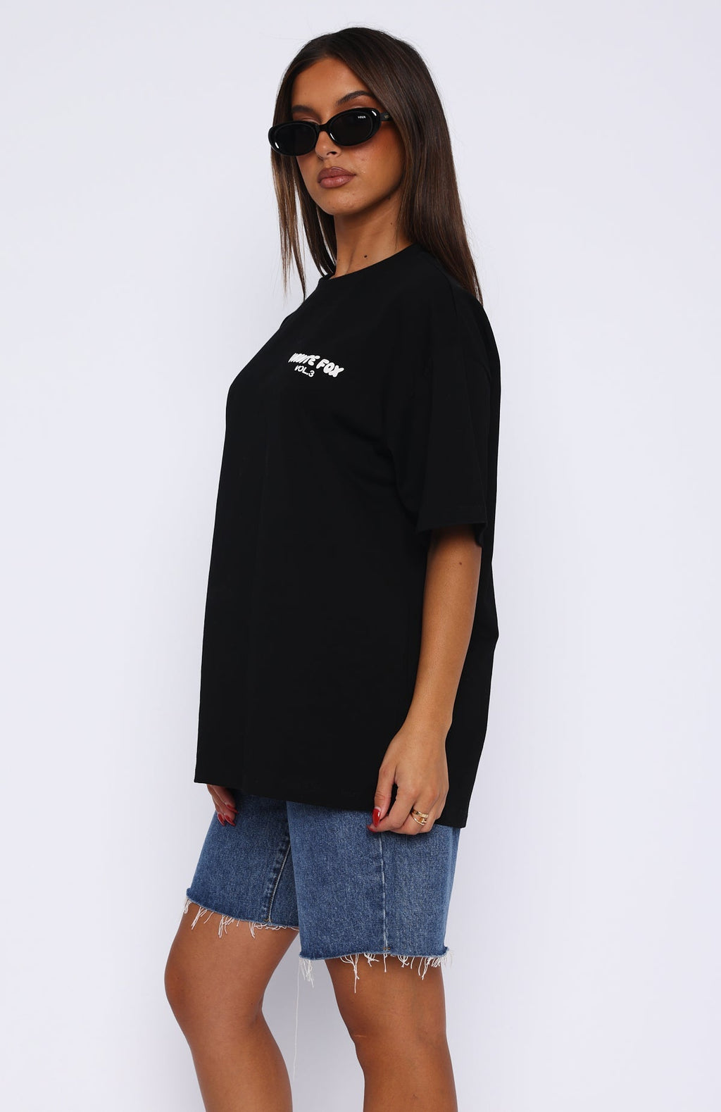 White Fox Offstage Back Graphic Oversized Tee Monochrome