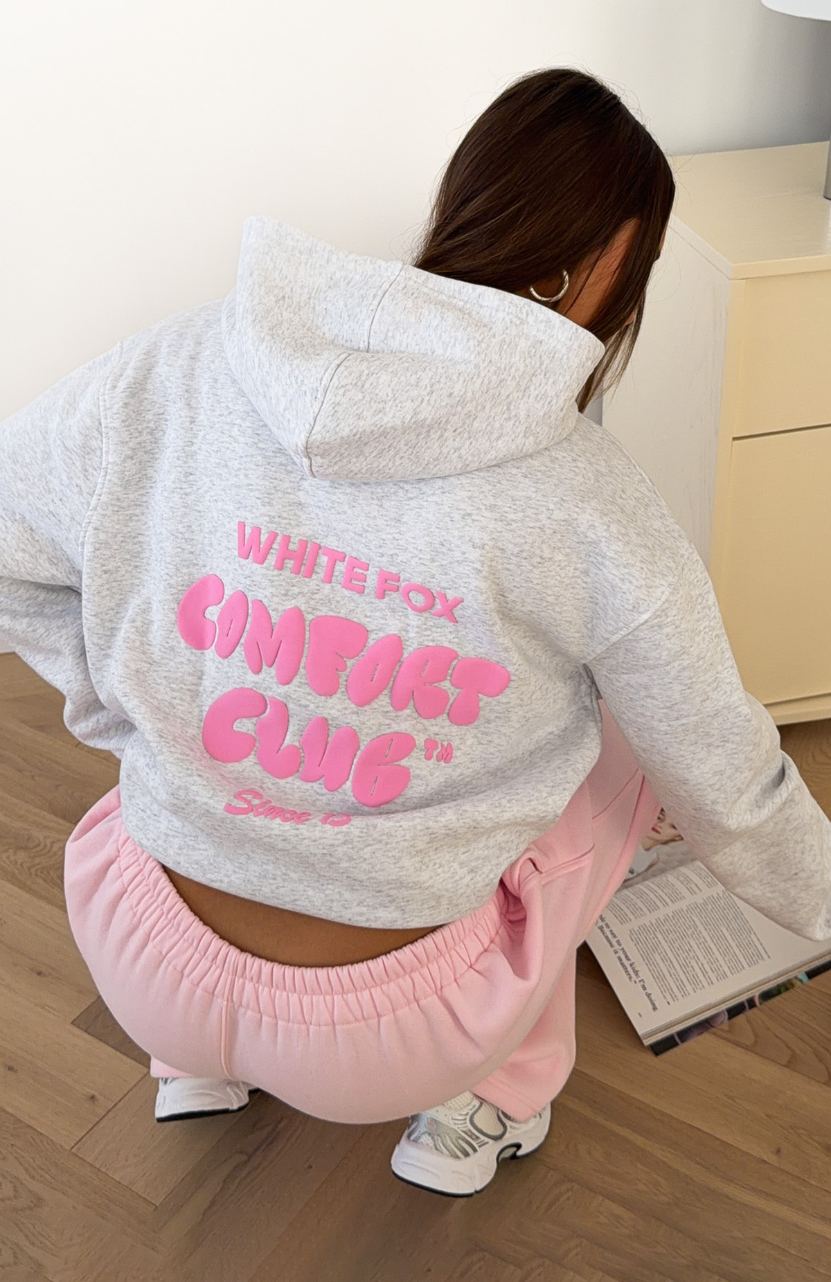 White Fox Comfort Club Oversized Hoodie Mist