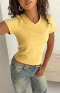 White Fox On The Hunt V Neck Top Honey