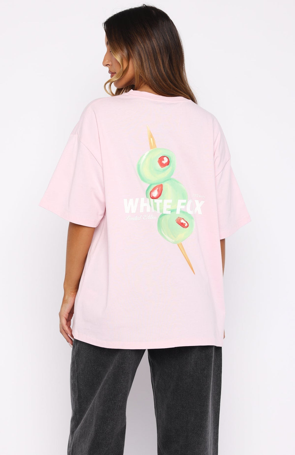 White Fox Non Negotiable Oversized Tee Pink
