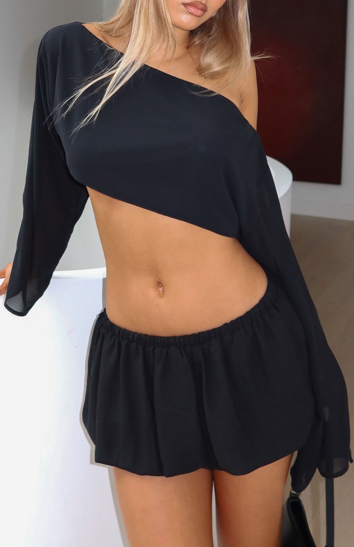 White Fox Sunkissed Memories Mini Skort Black