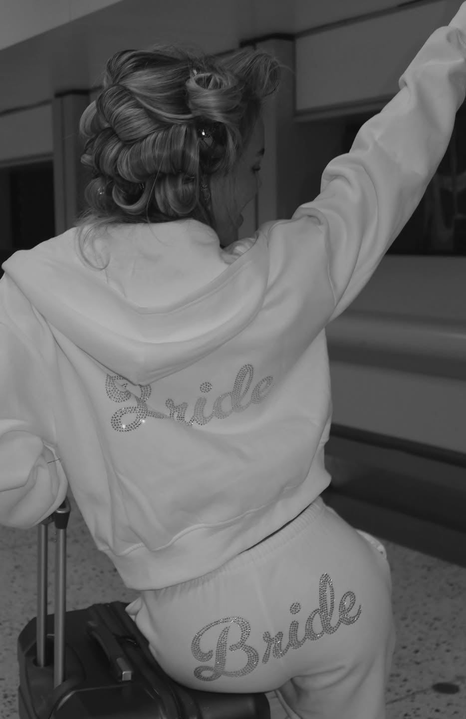 White Fox The Bride Wide Leg Sweatpants White