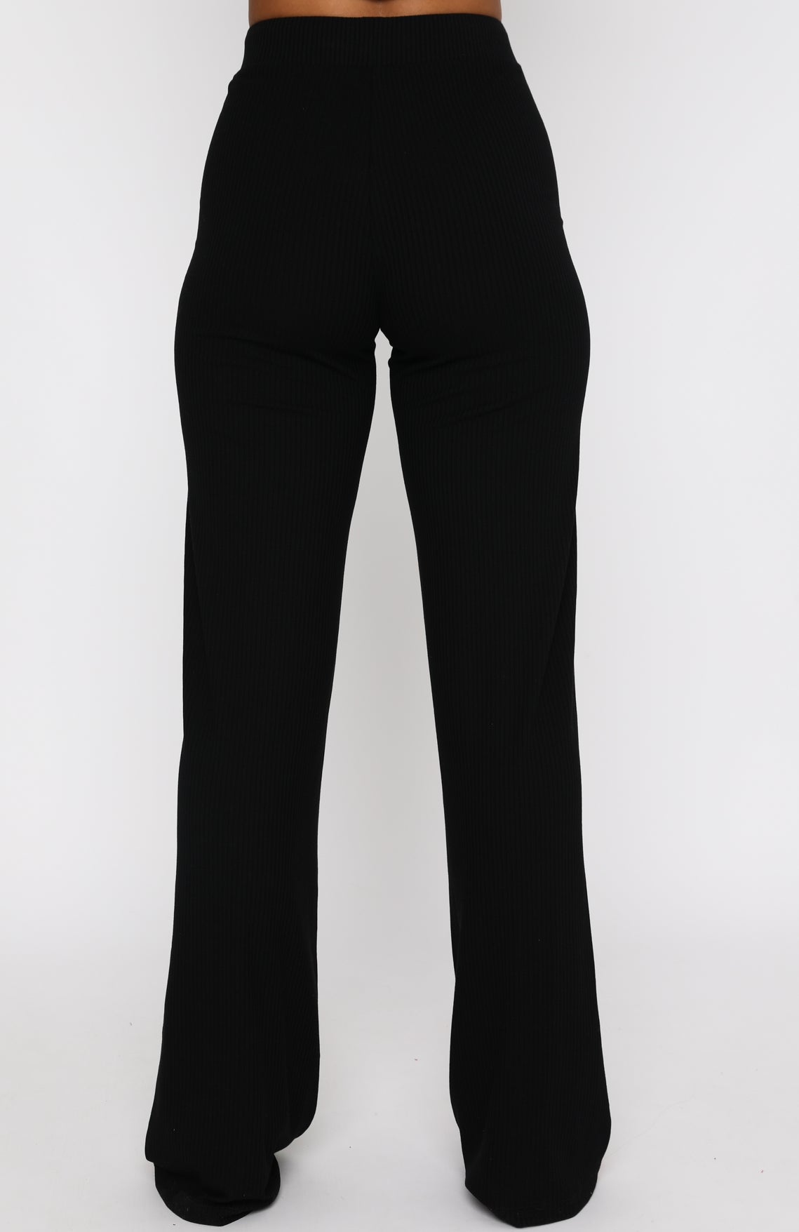 White Fox Adore You Ribbed Pants Black