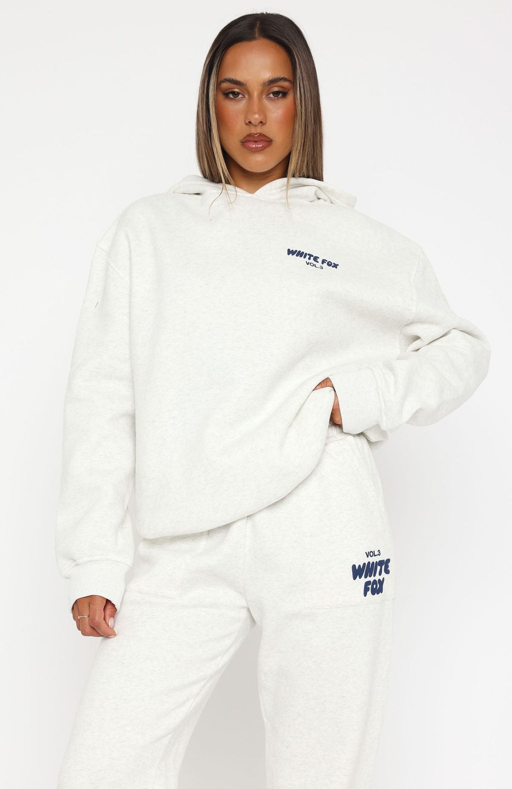 White Fox Offstage Hoodie Mineral Grey
