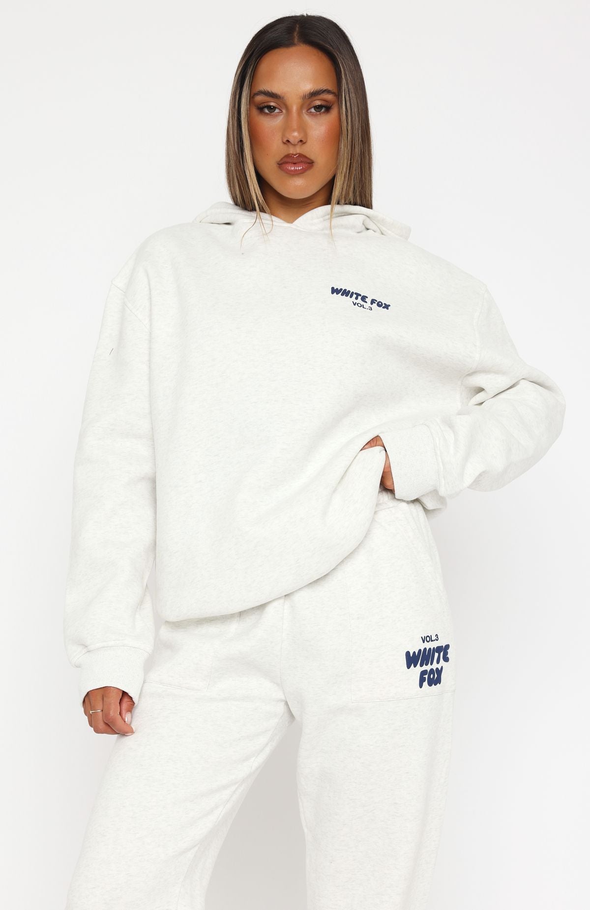 White Fox Offstage Hoodie Mineral Grey