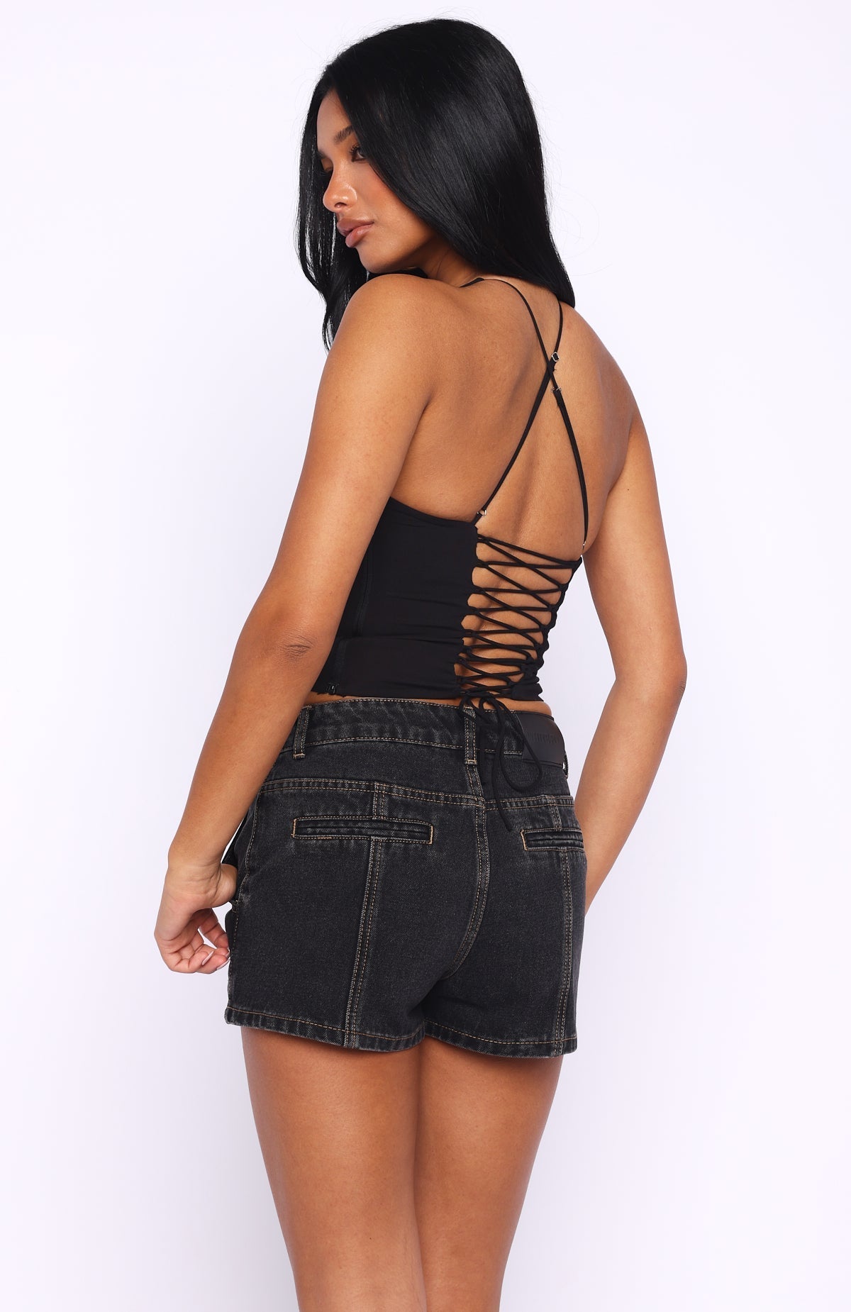 White Fox Sunbliss Halter Top Black