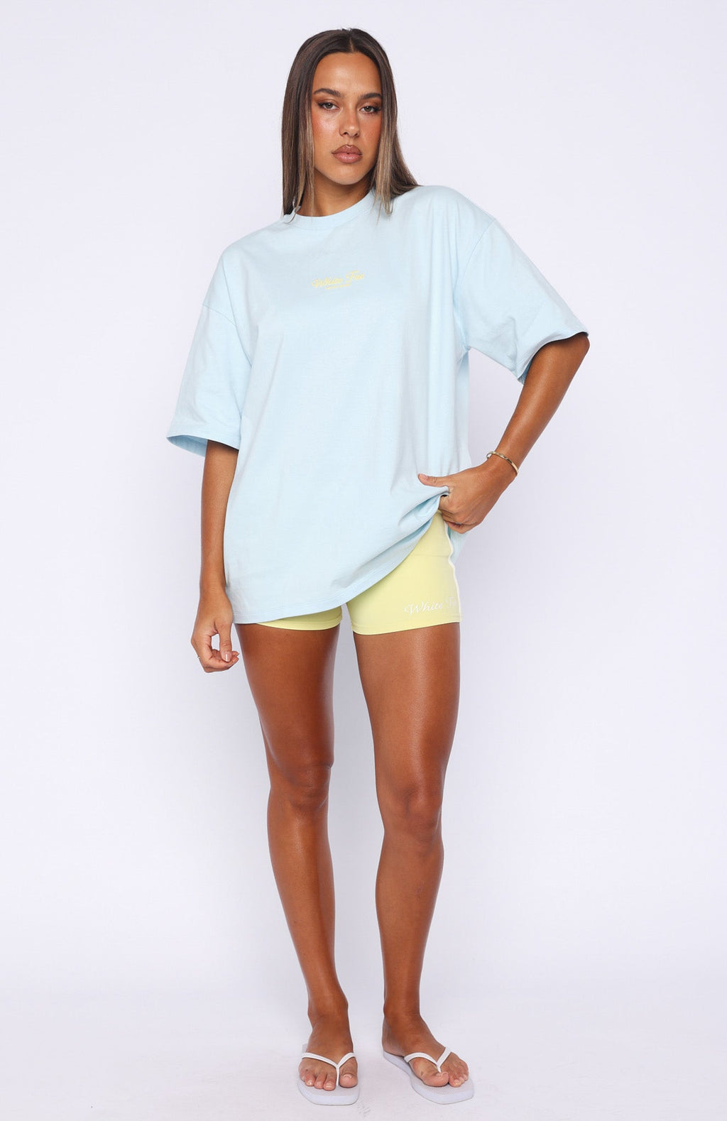 White Fox Verano Sixteen Azurra Oversized Tee Blue