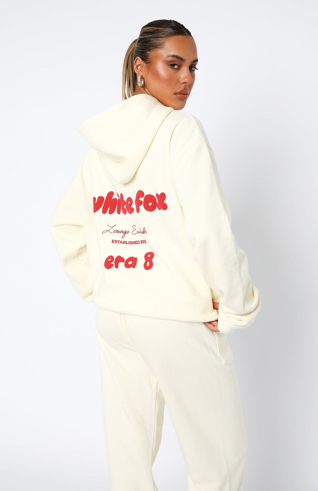 White Fox Era 8 Oversized Hoodie Cherry Cream