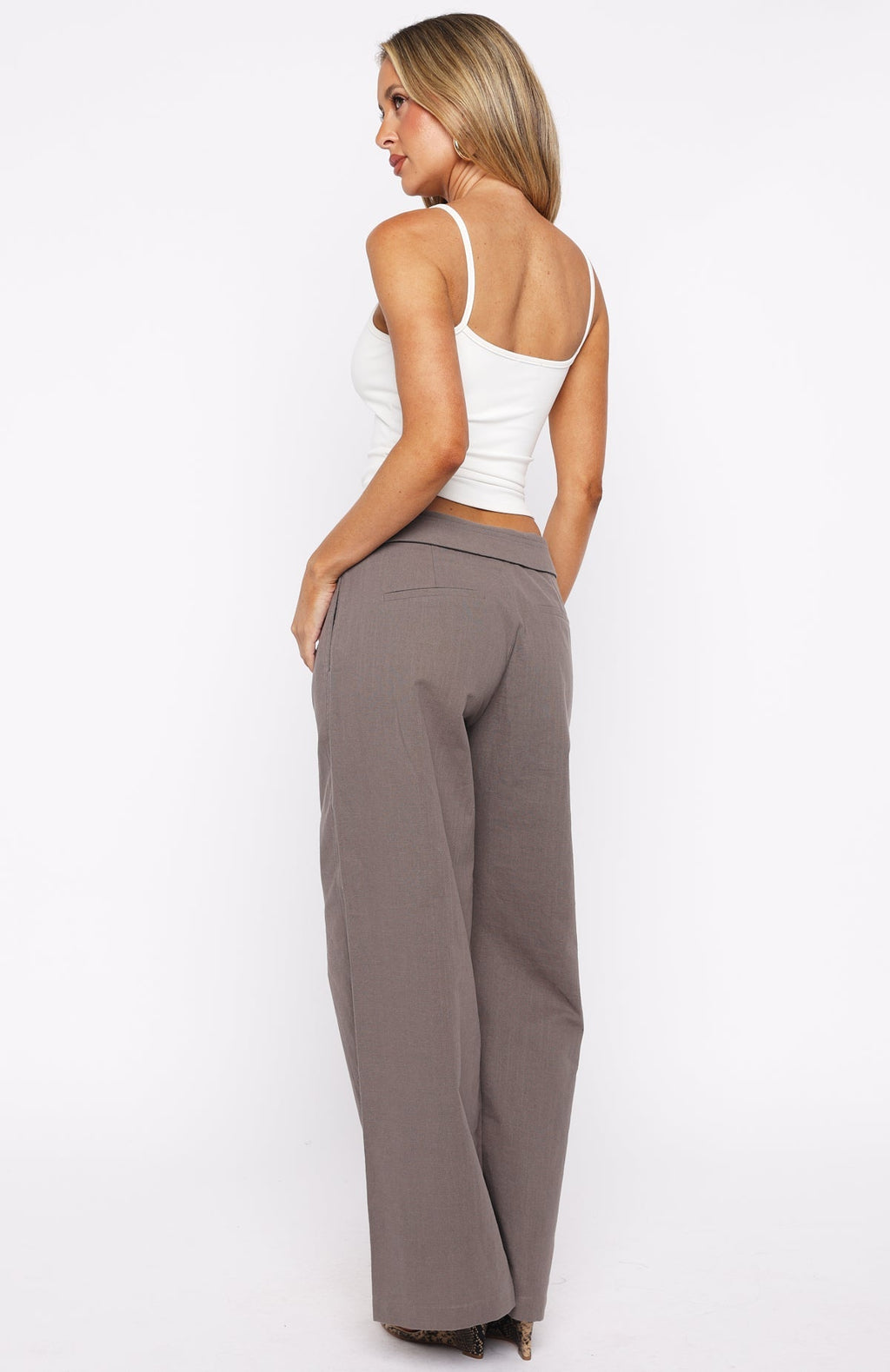 White Fox Starlight Riot Low Rise Pants Mocha