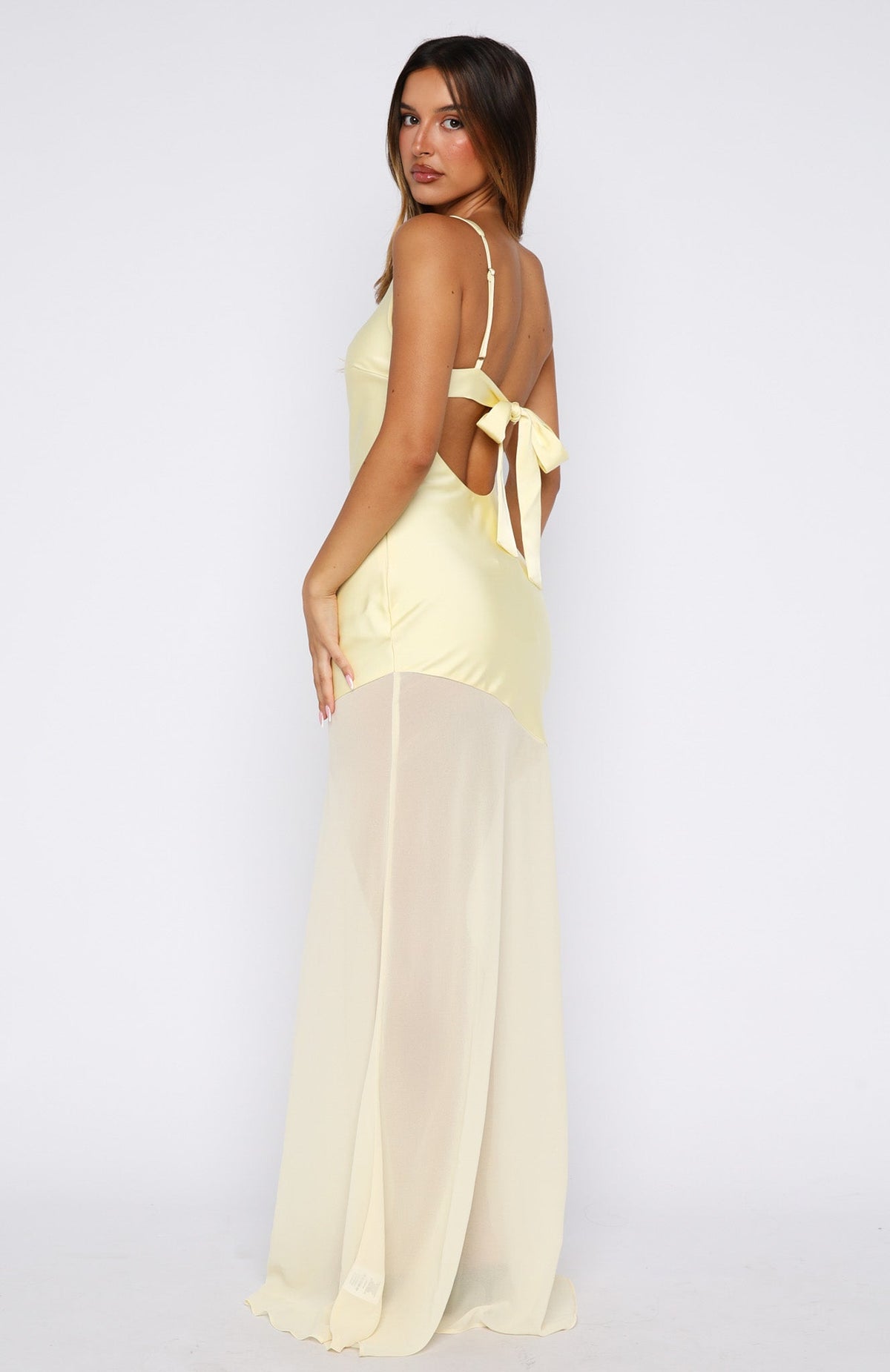 White Fox Vip Vibes Maxi Dress Lemon