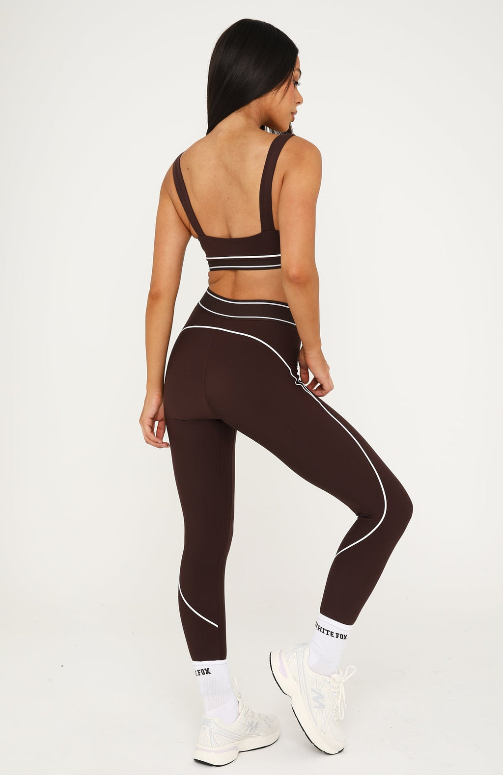 White Fox Precision Leggings Dark Chocolate/White