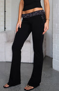 White Fox Saving My Heart Pants Black/White Polka Dot