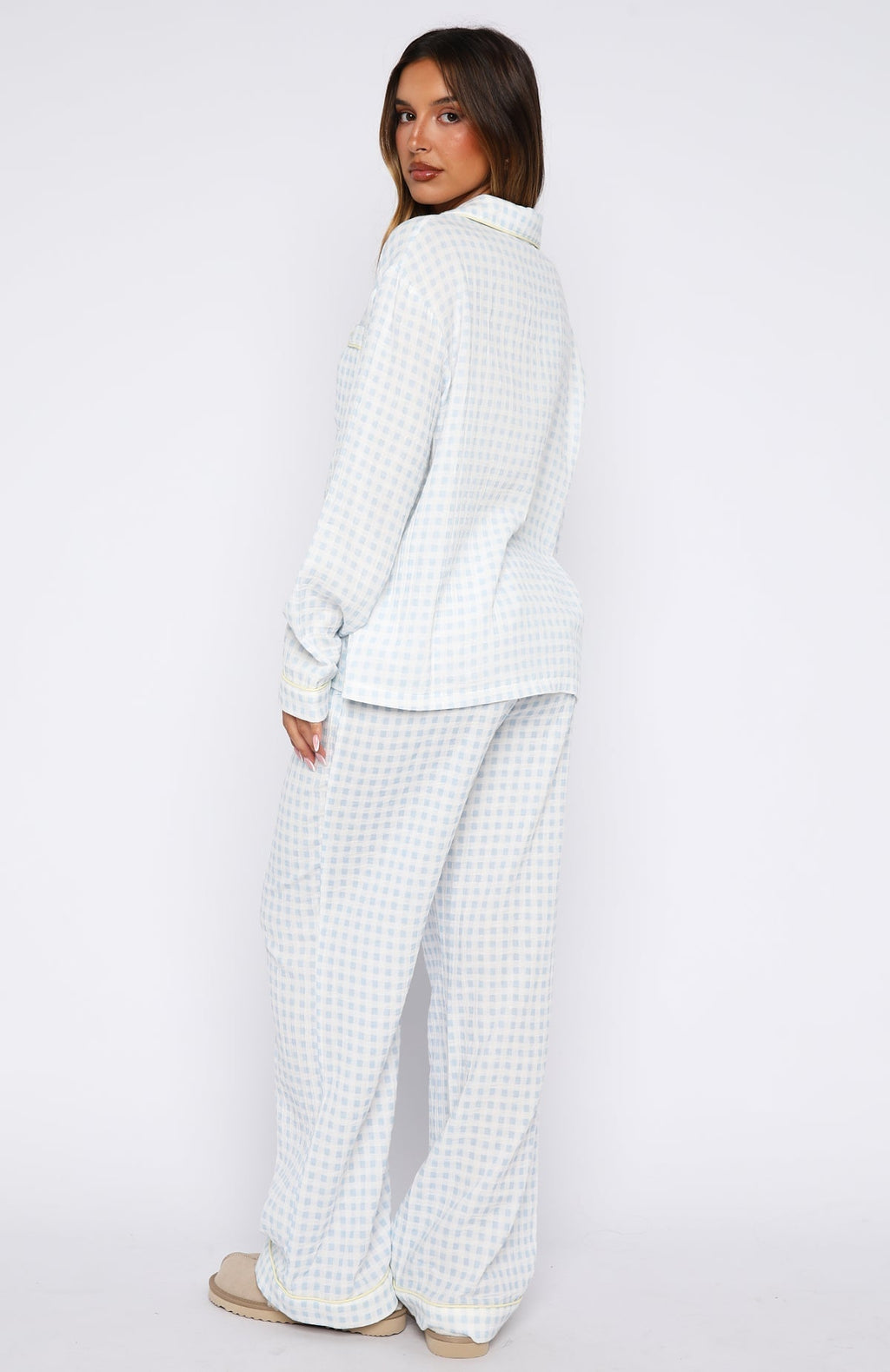 White Fox She's Got This Pyjama Pants Sky Blue Gingham