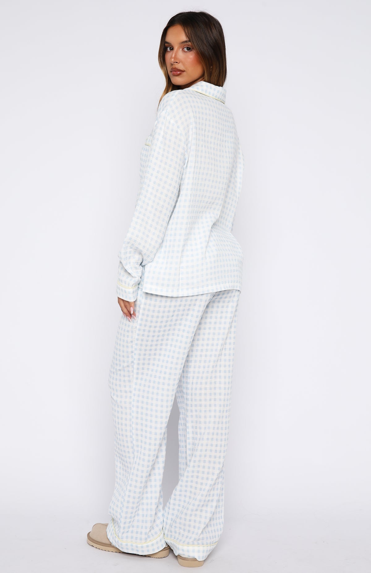 White Fox She's Got This Pyjama Pants Sky Blue Gingham