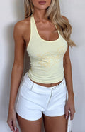 White Fox Honey Hustle Halter Top Lemon
