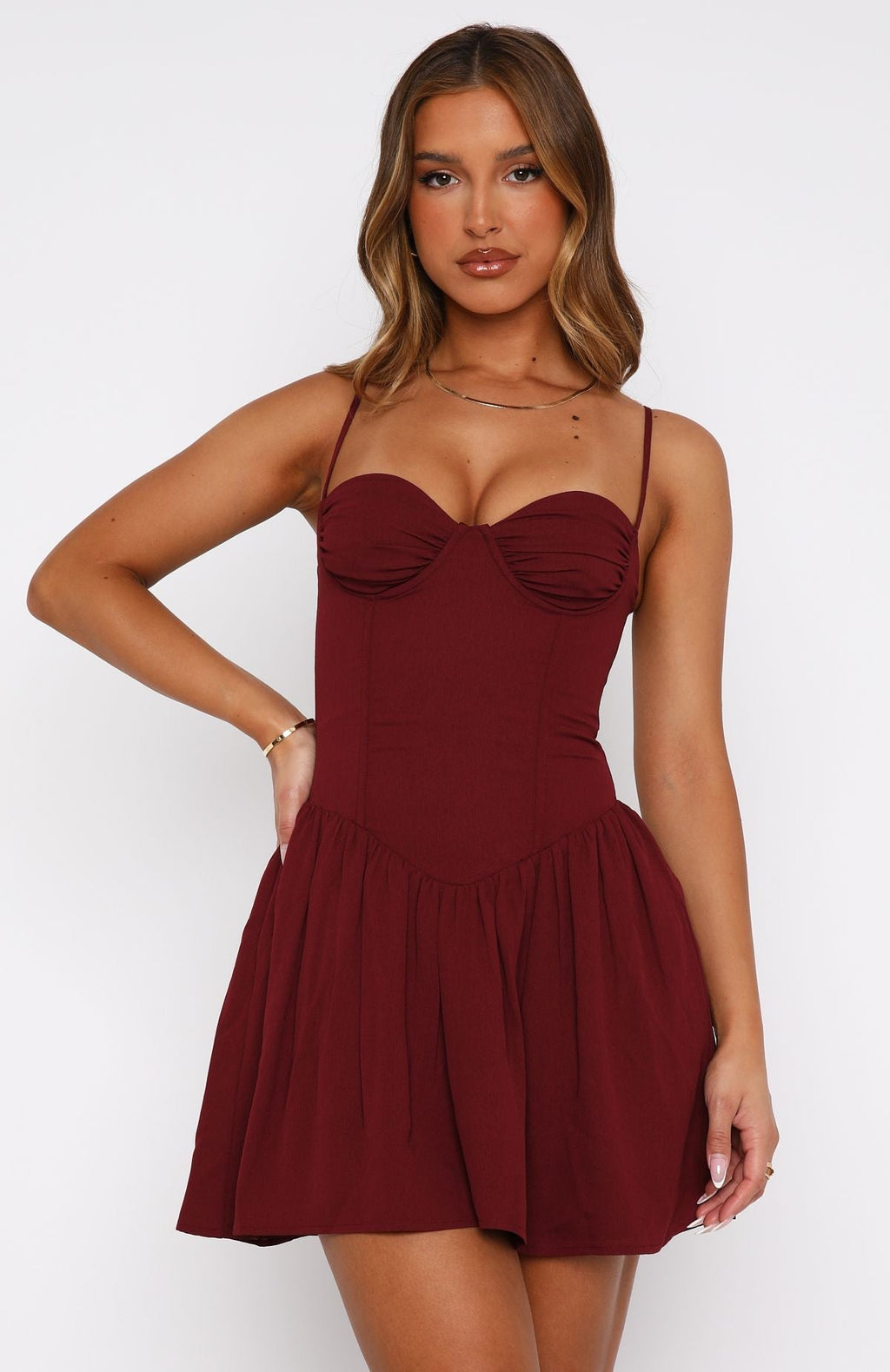 White Fox You're A Problem Mini Dress Wine