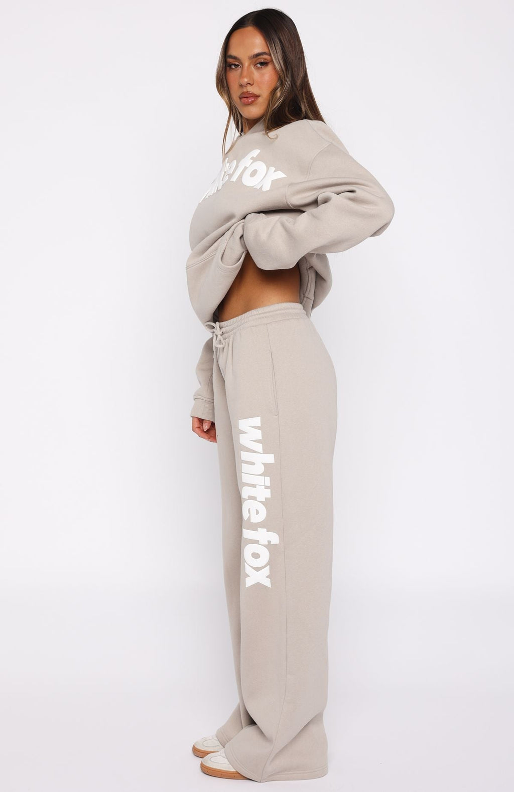 White Fox From The Archives Kenzie Wide Leg Sweatpants Moon
