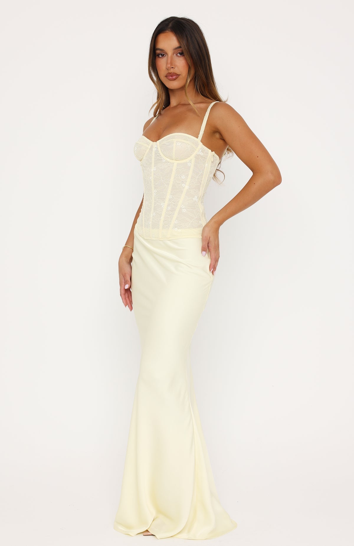 White Fox Forever Starts Now Maxi Skirt Lemon