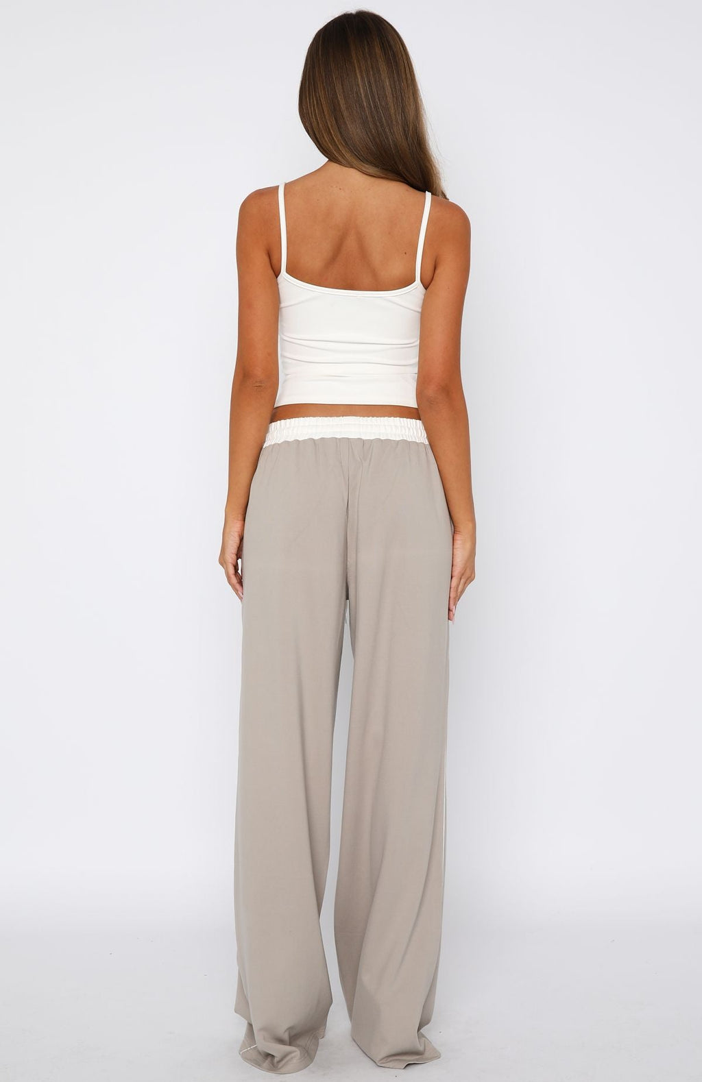 White Fox True Feelings Wide Leg Pants Moon