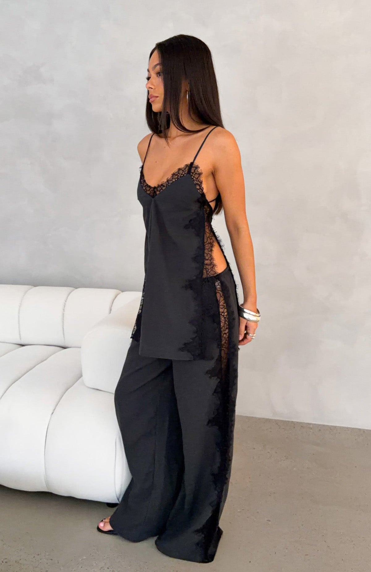 White Fox Porcelain Nights Pants Black