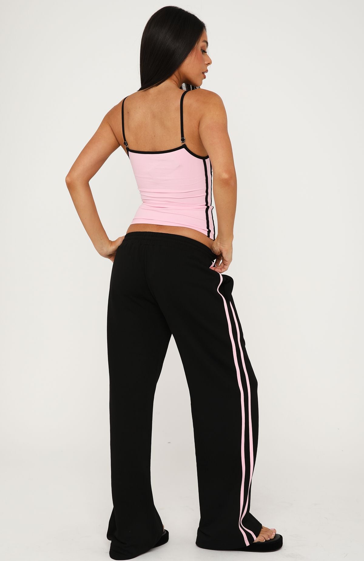 White Fox Breaking Your Heart Track Pants Black