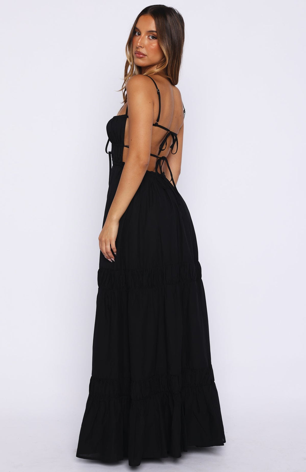 White Fox Rumour Has It Maxi Dress Black
