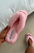 White Fox Sunnie Slippers Baby Pink