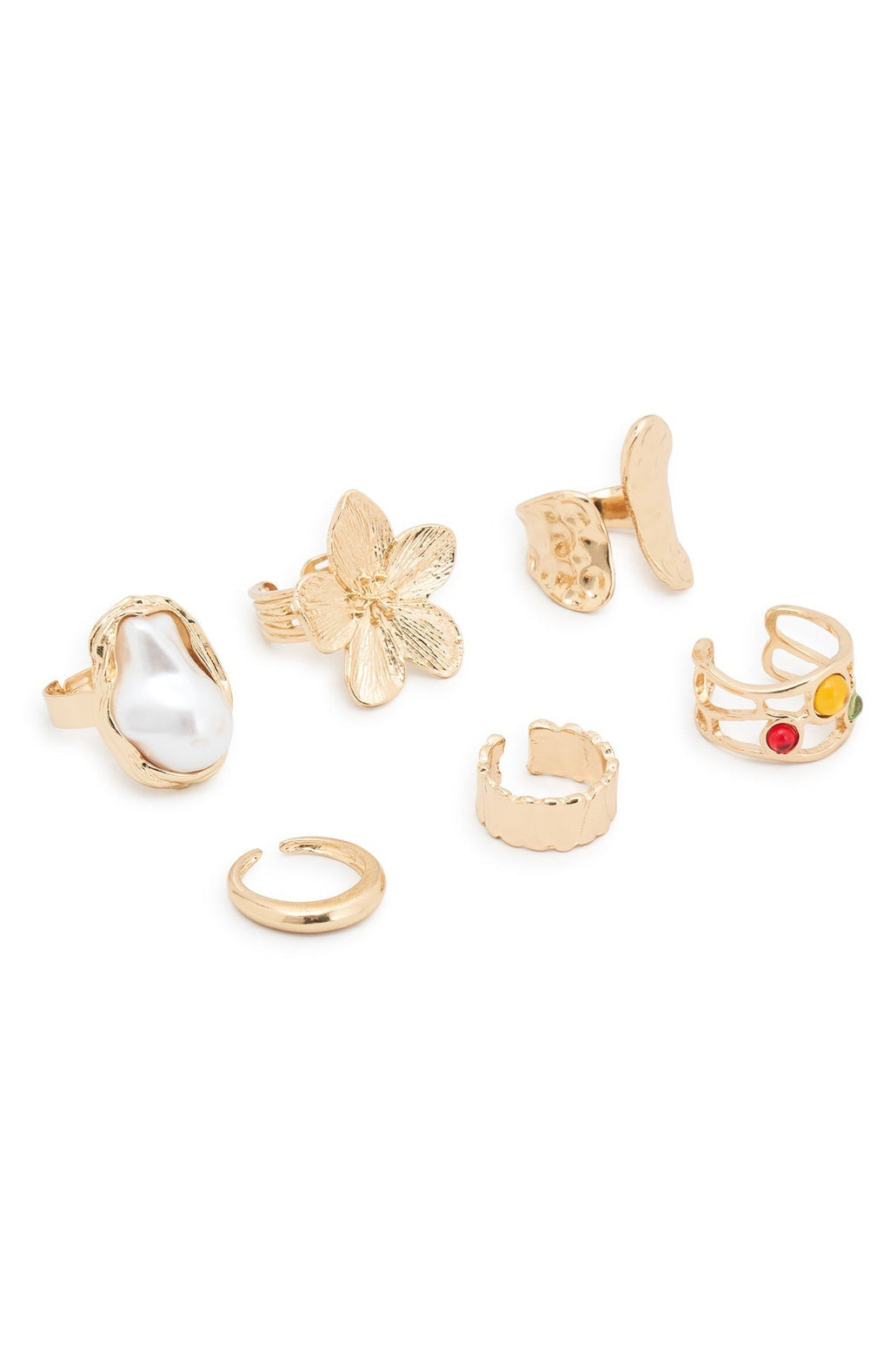 White Fox Signe Ring Set Gold