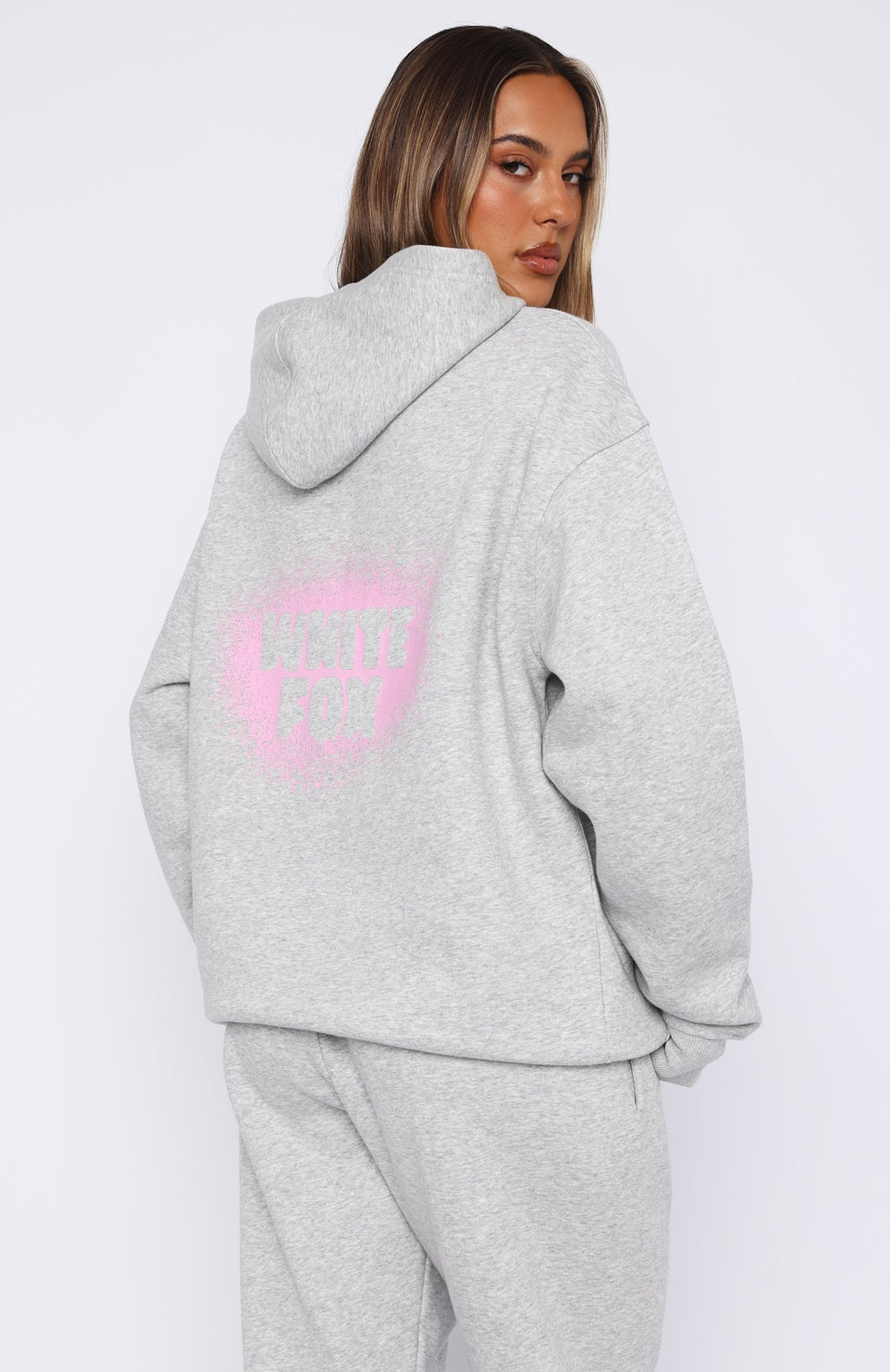 White Fox 11th Street Keeping It Real Oversized Hoodie Jelly Bean