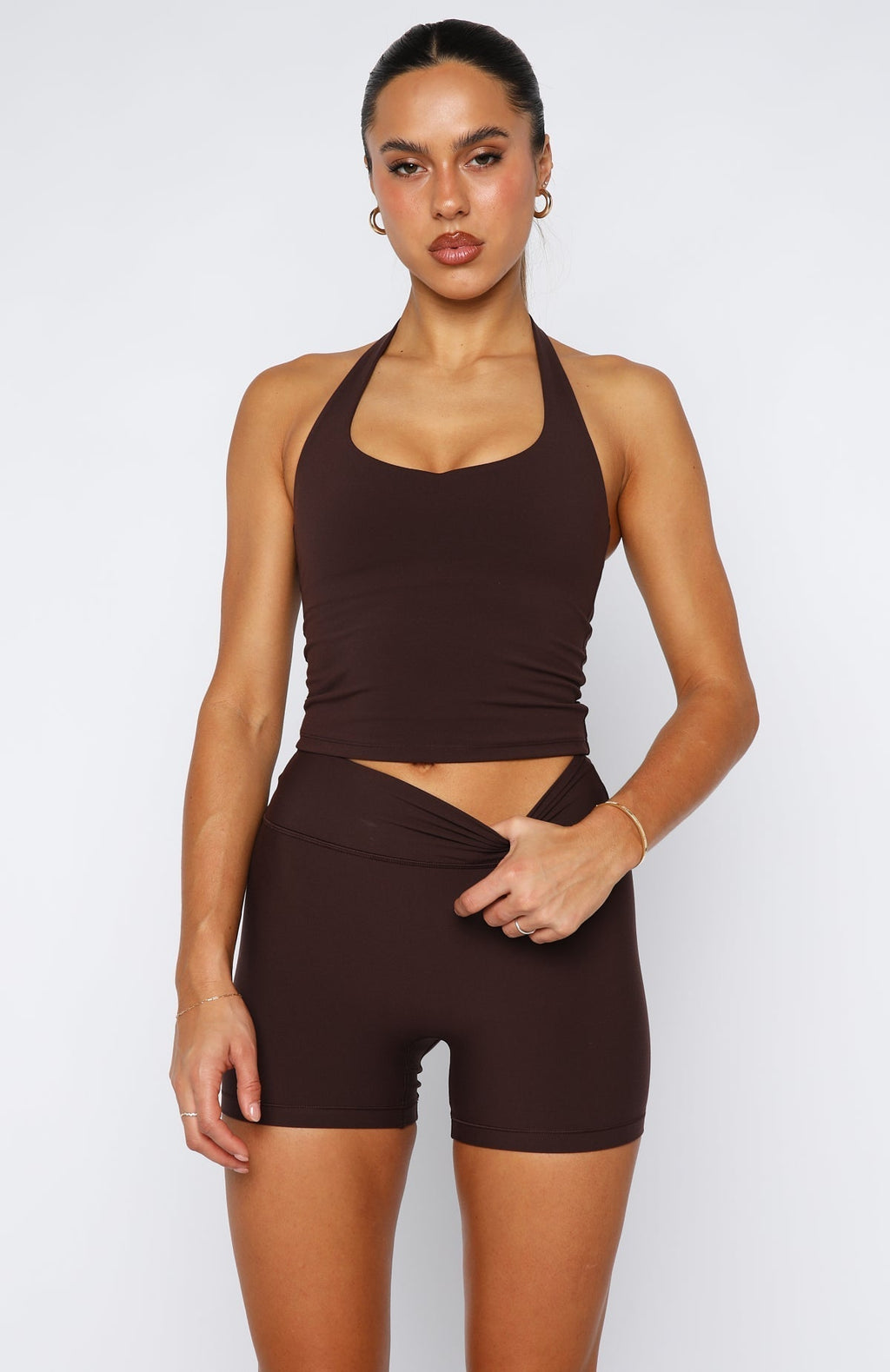 White Fox Body Pump Active Tank Dark Chocolate