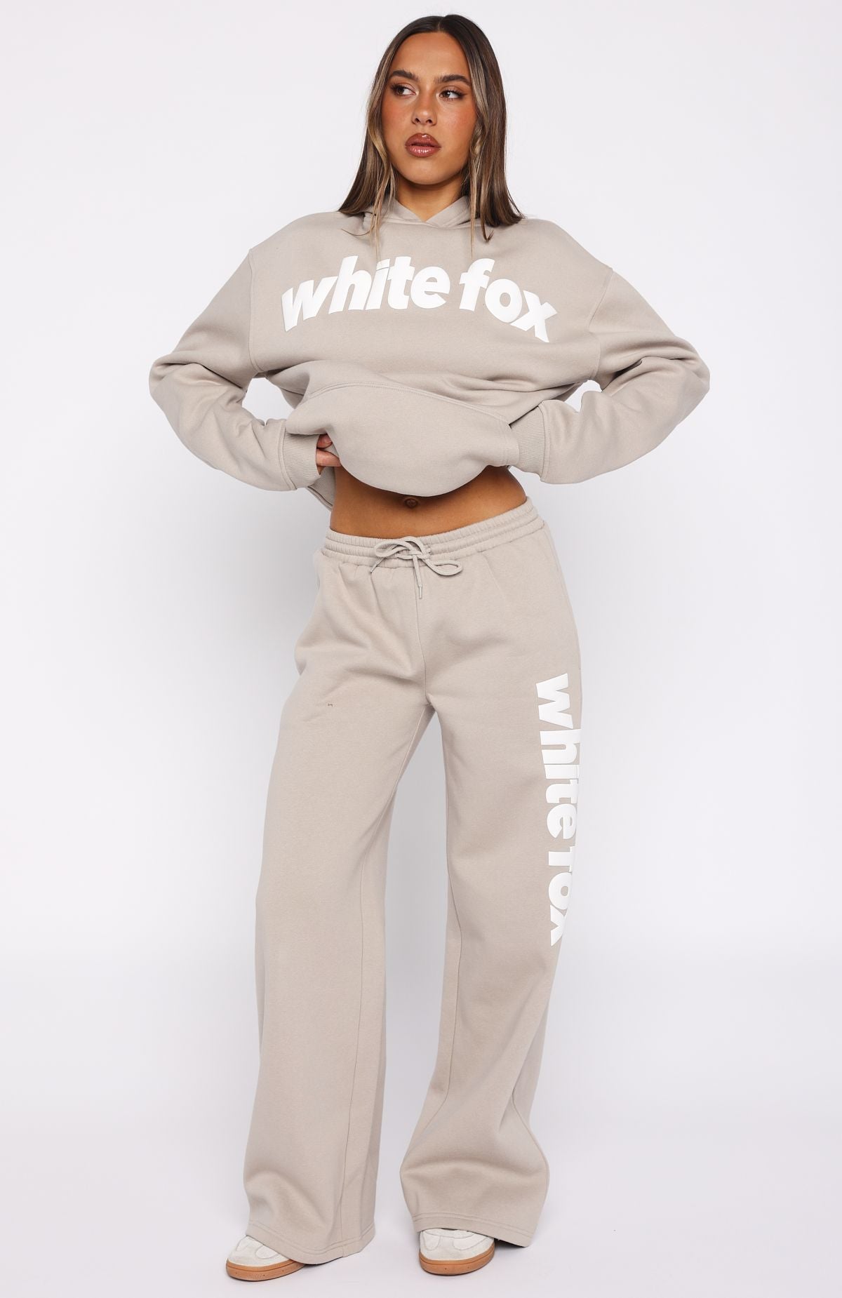 White Fox From The Archives Kenzie Wide Leg Sweatpants Moon