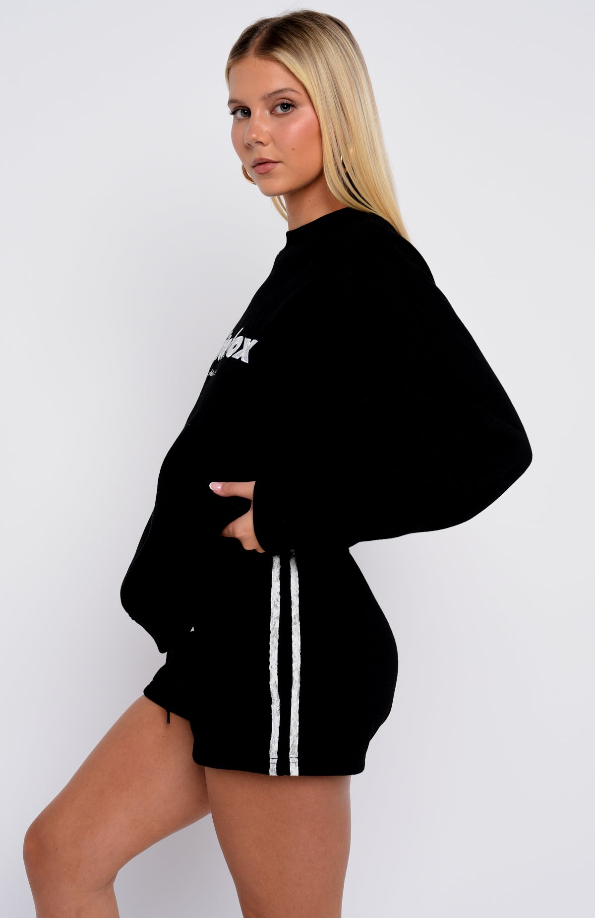 White Fox Gave You Everything Oversized Sweater Black