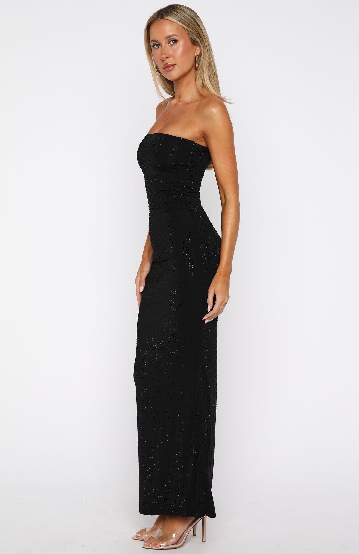 White Fox Platinum Maxi Dress Black