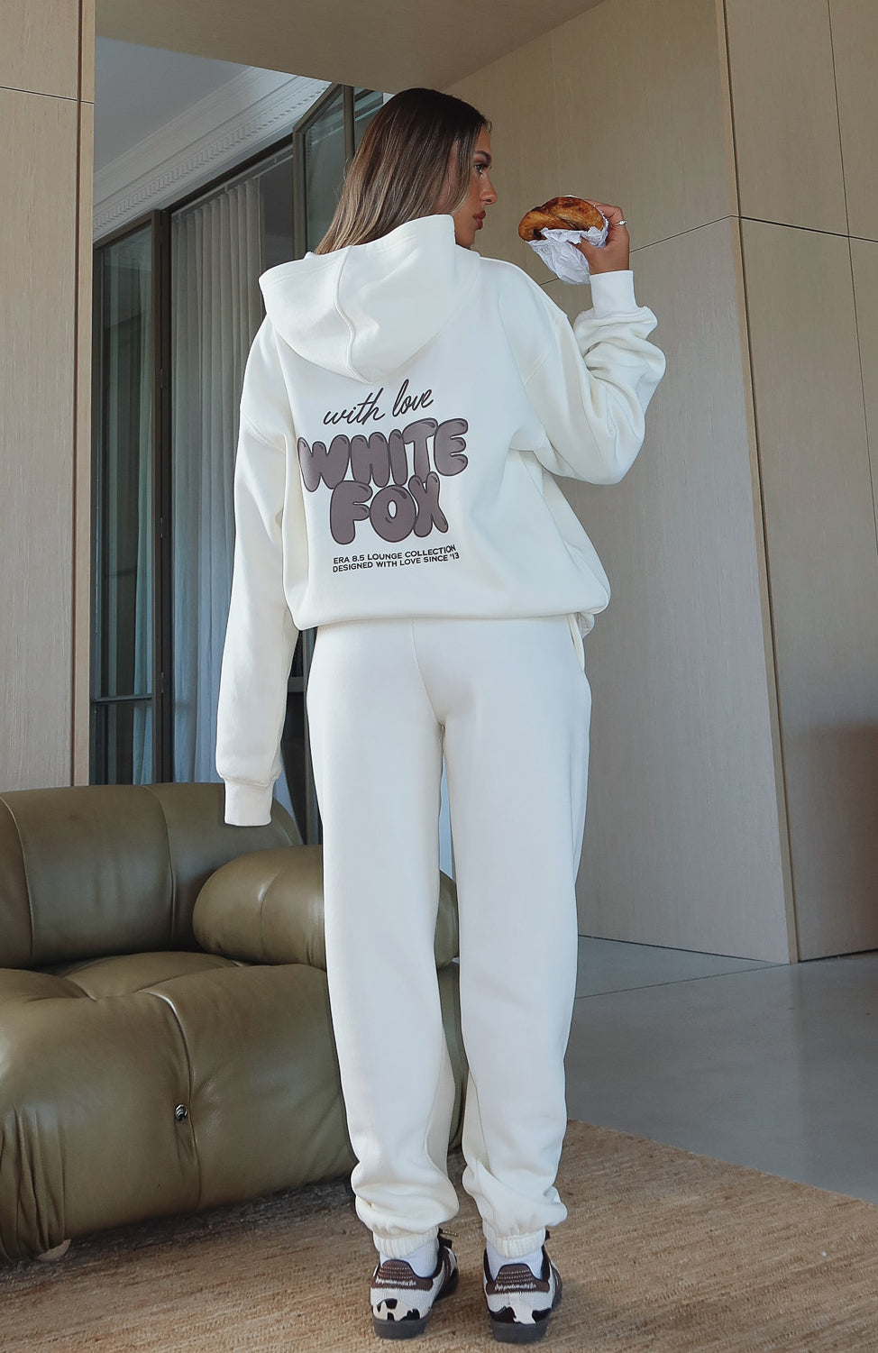 White Fox With Love Always Sweatpants Cream