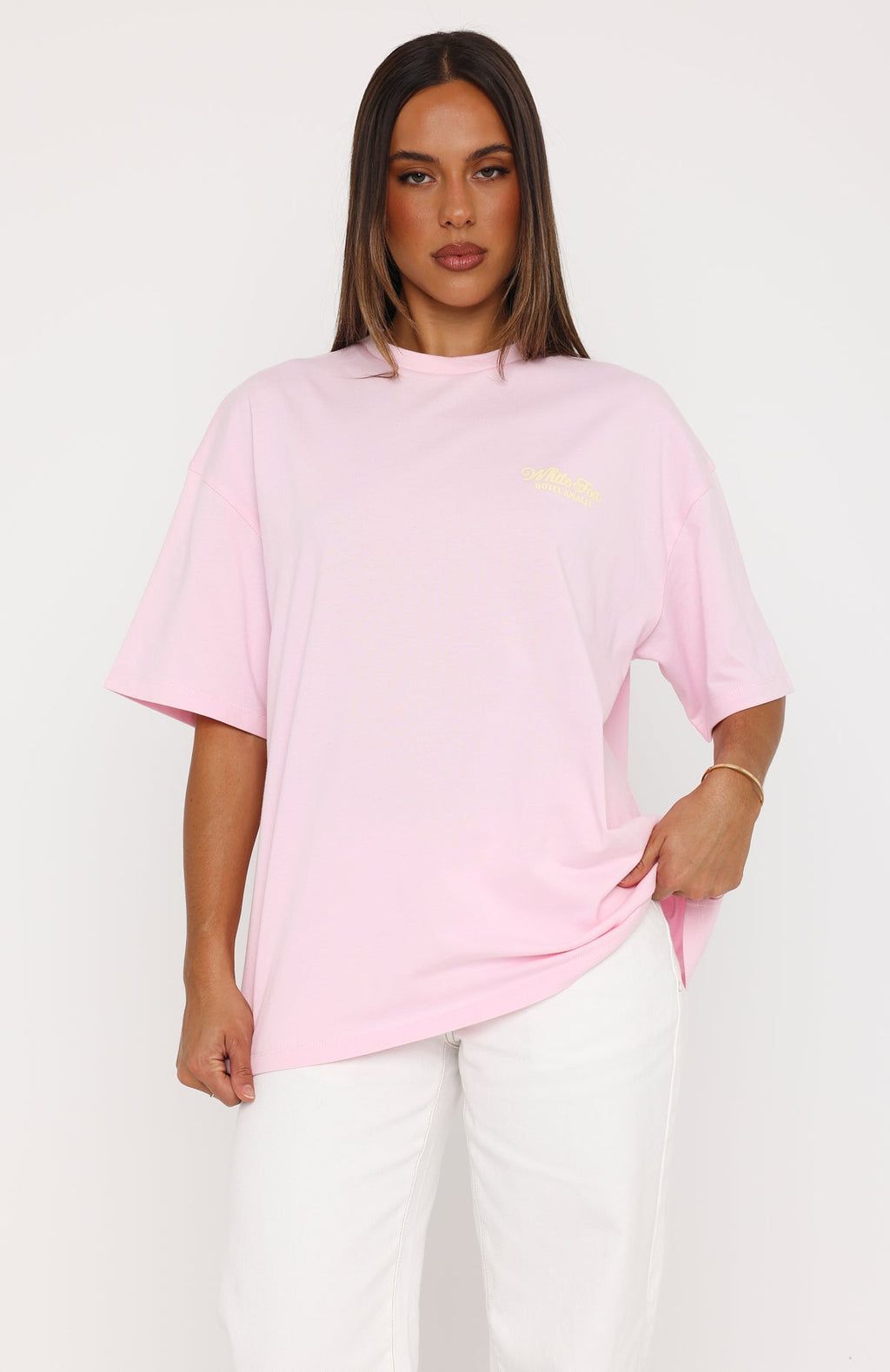 White Fox Amalfi Moments Oversized Tee Pink