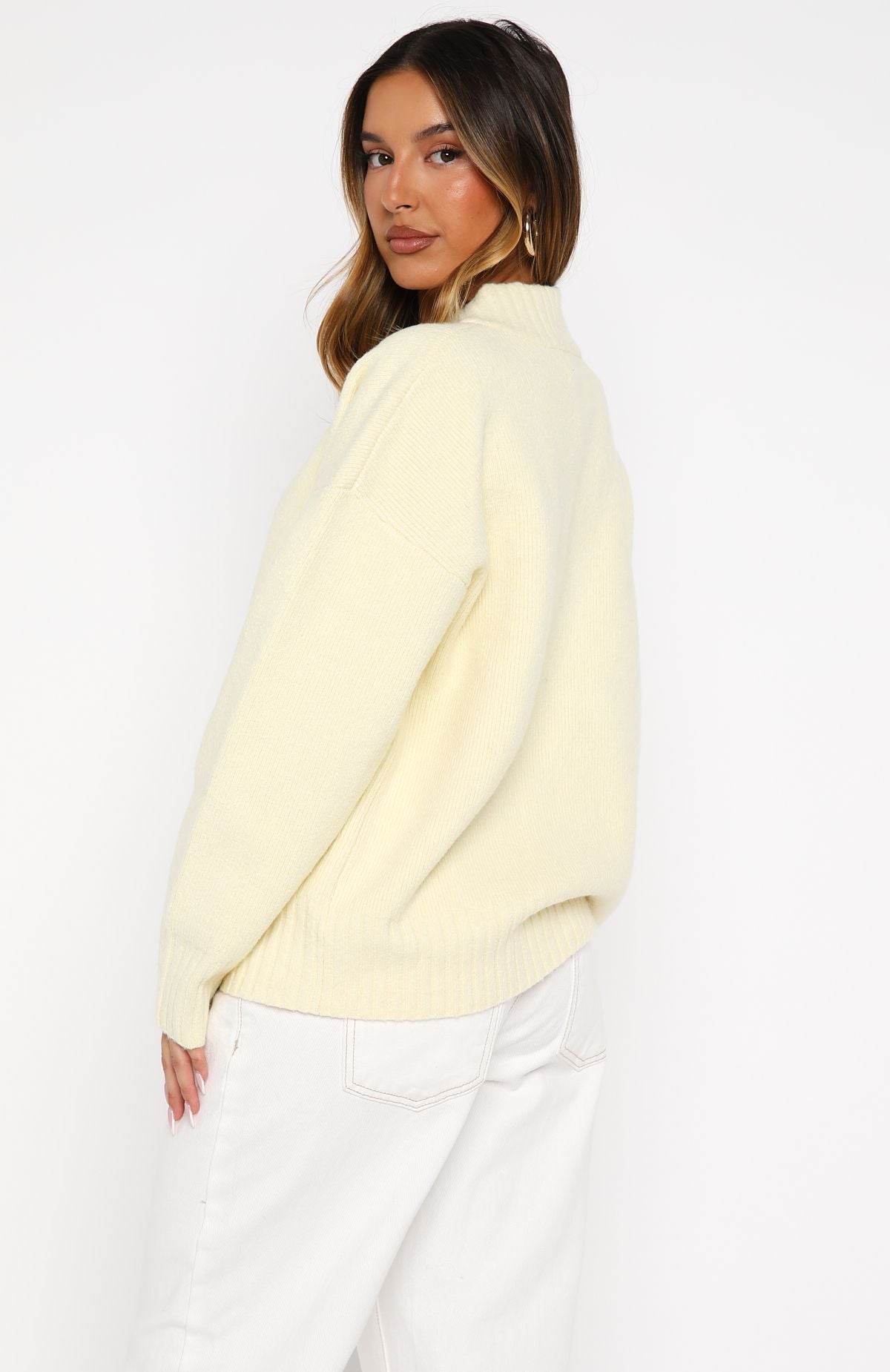 White Fox Unbreakable Bond Knit Jacket Lemon