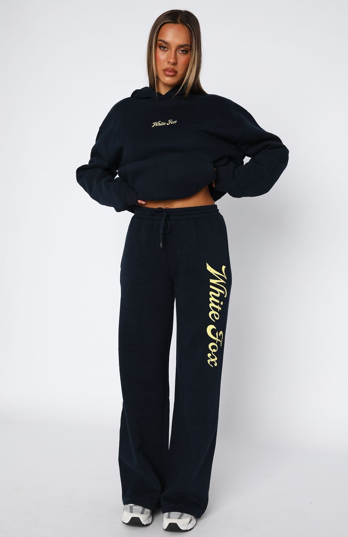 White Fox The Good Life Wide Leg Sweatpants Navy
