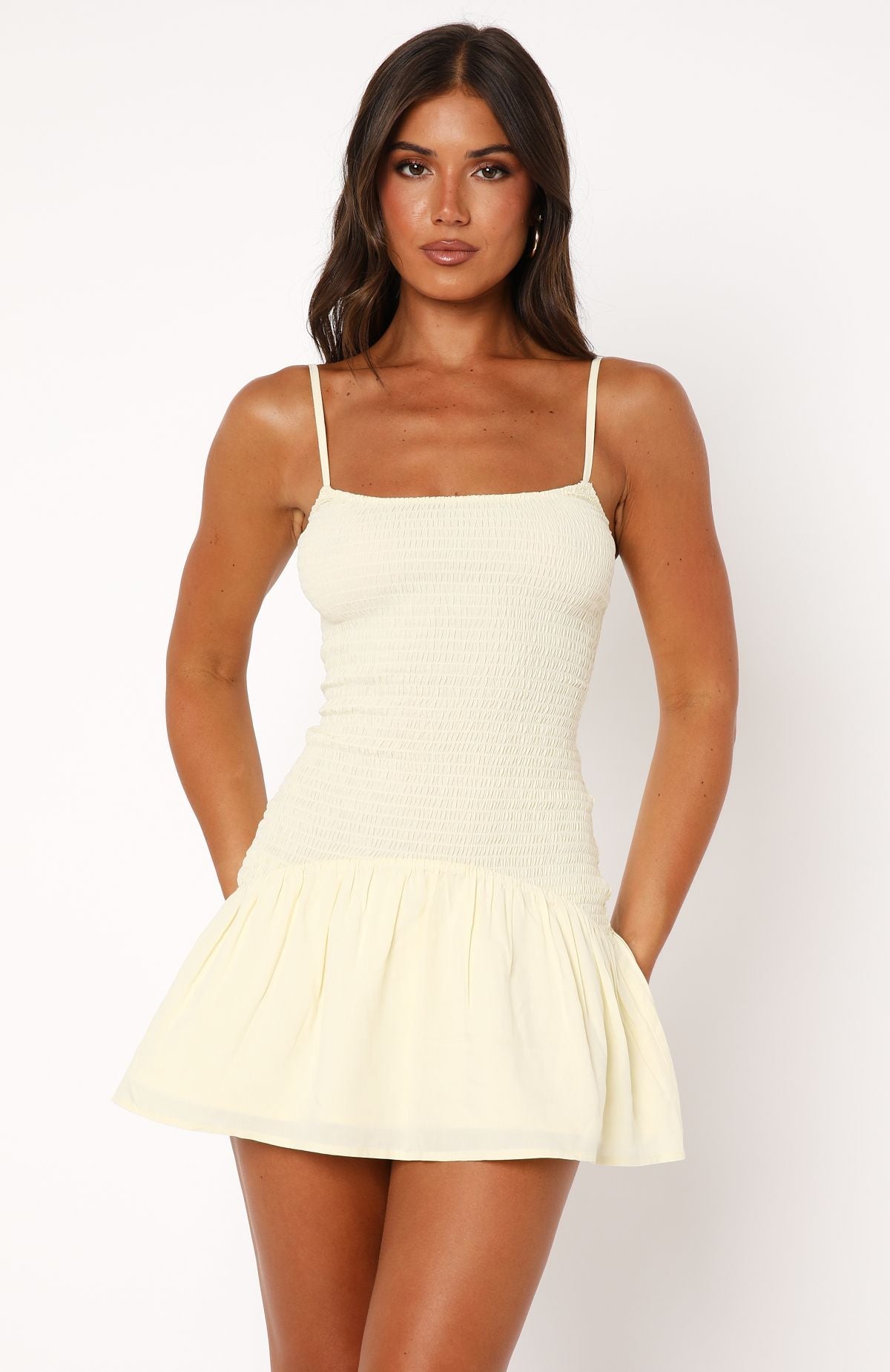 White Fox Nothing Is Over Mini Dress Lemon
