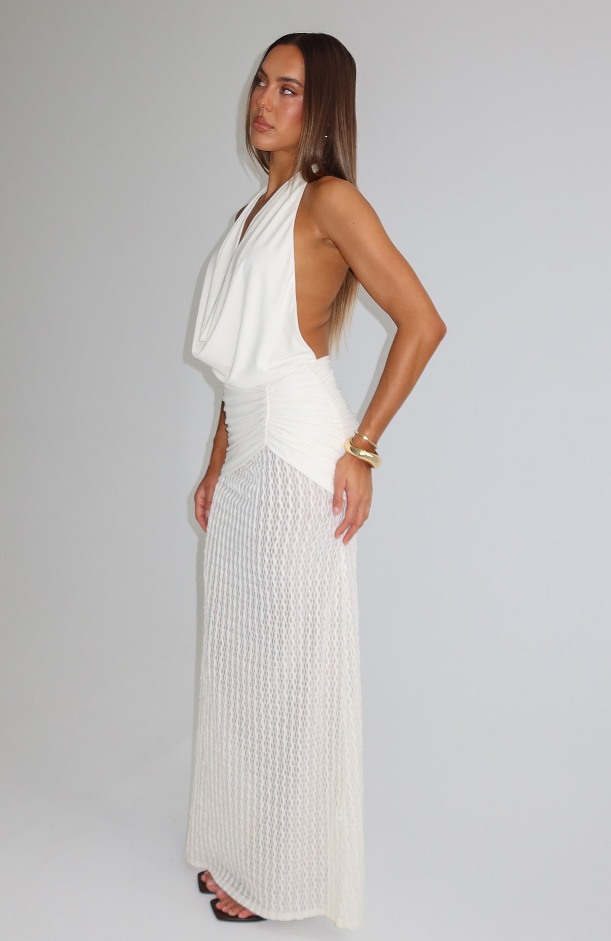 White Fox Serene Seduction Maxi Dress Off White
