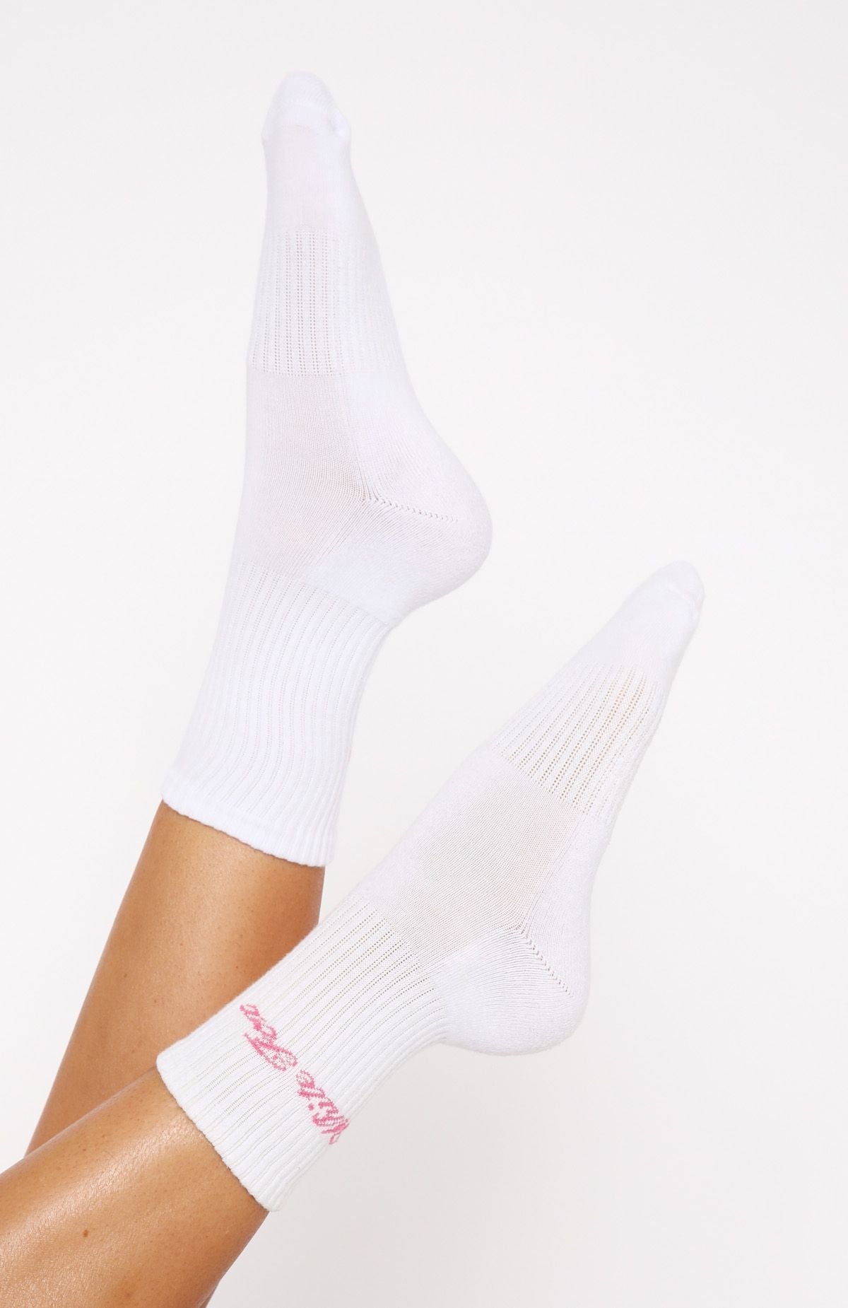 White Fox Walk The Same Socks White/Pink