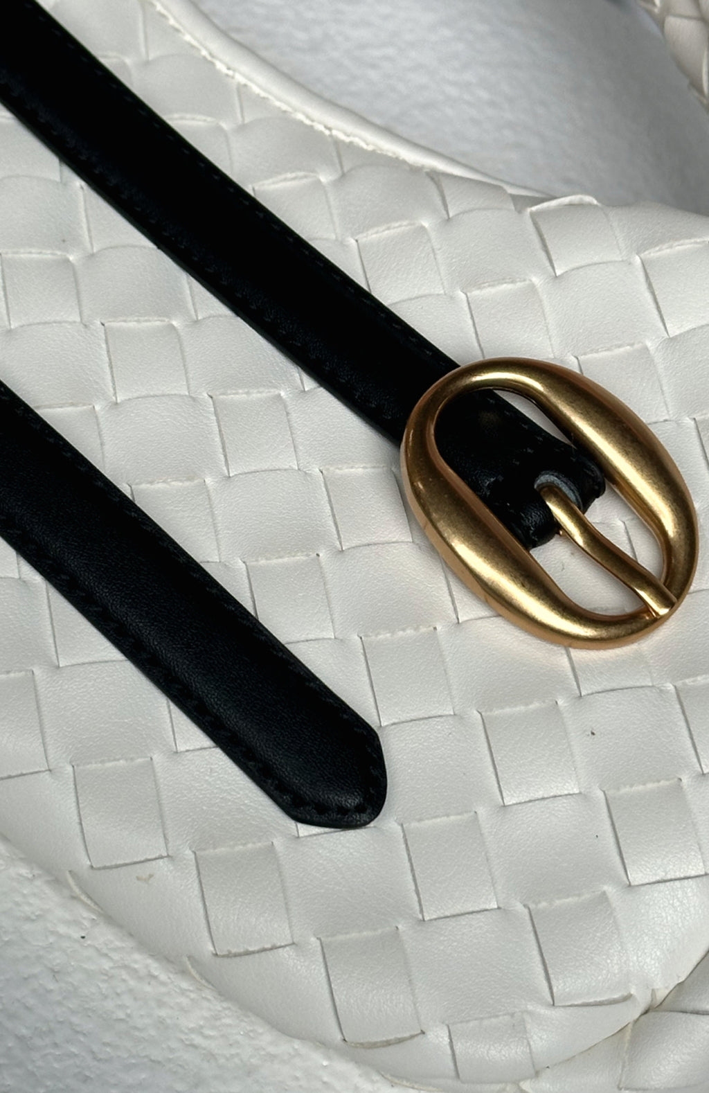 White Fox Ron Belt Black/Vintage Gold